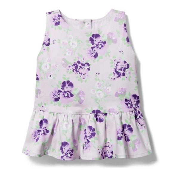 Janie and Jack Other - Janie and Jack Purple and Green Baby Girl Floral Peplum Top Size 6-12 Mo…